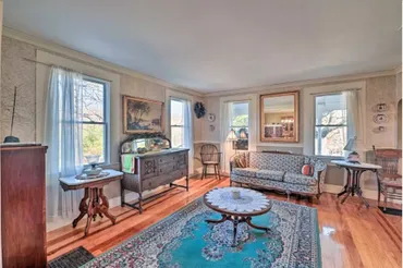 Living room with foosball and wood stove